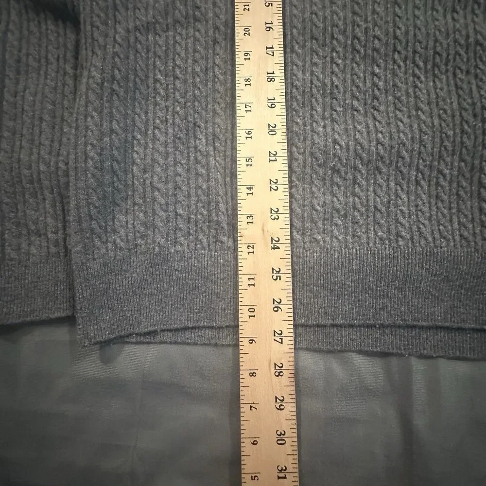 Jos. A. Bank Reserve Cable Knit Sweater Wool Cashmere Gray Mens XL Pullover